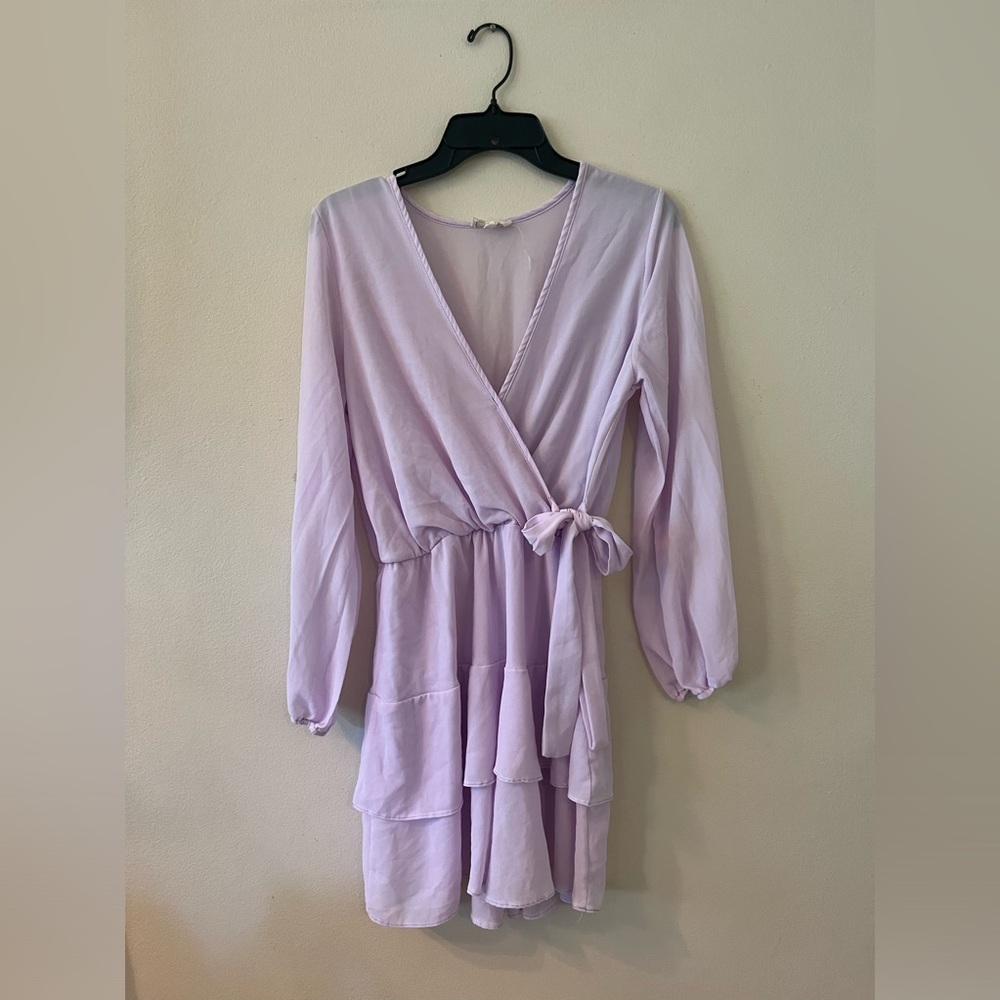 Lilac Cross Mini Dress
